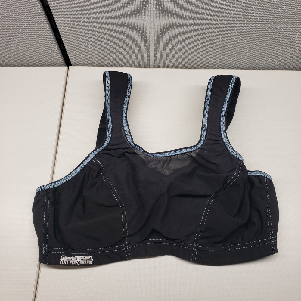 Glamorise 36C Sport Bra Sport Elite Performance Black Wired